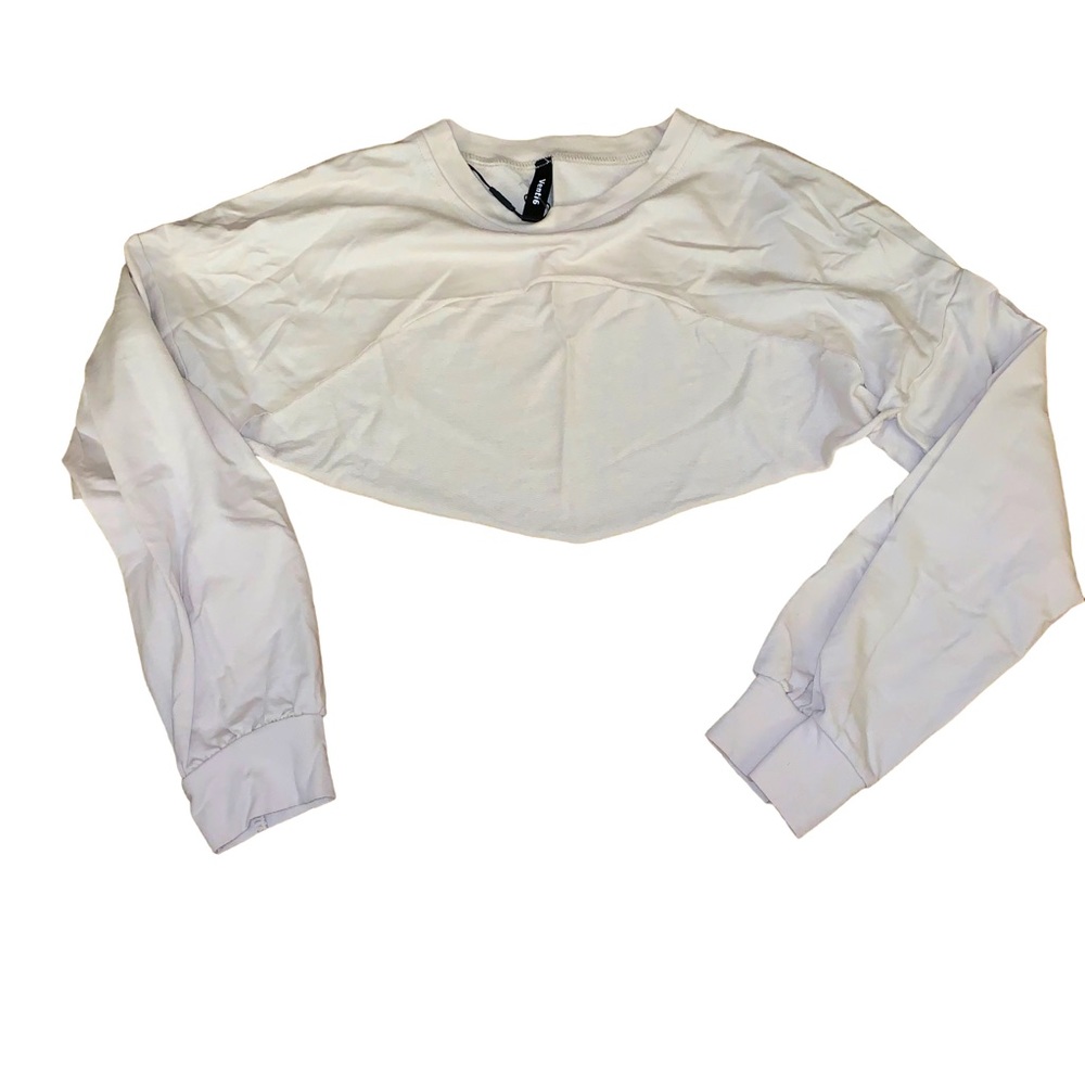 Venti6 Beige Cropped Top Long Sleeves Sweater Size Small NWT